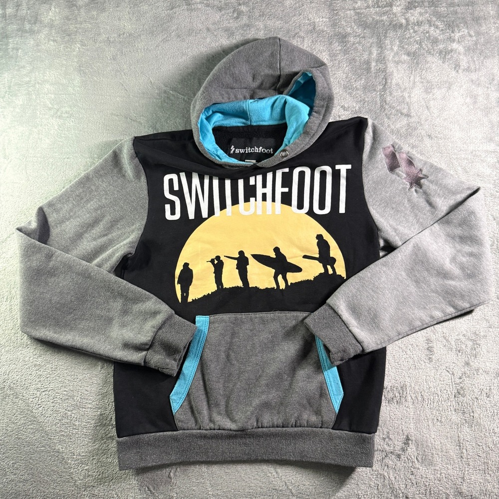 Switchfoot Band Hoodie Graphic Colorblock Hoodie Mens Med Black Gray
